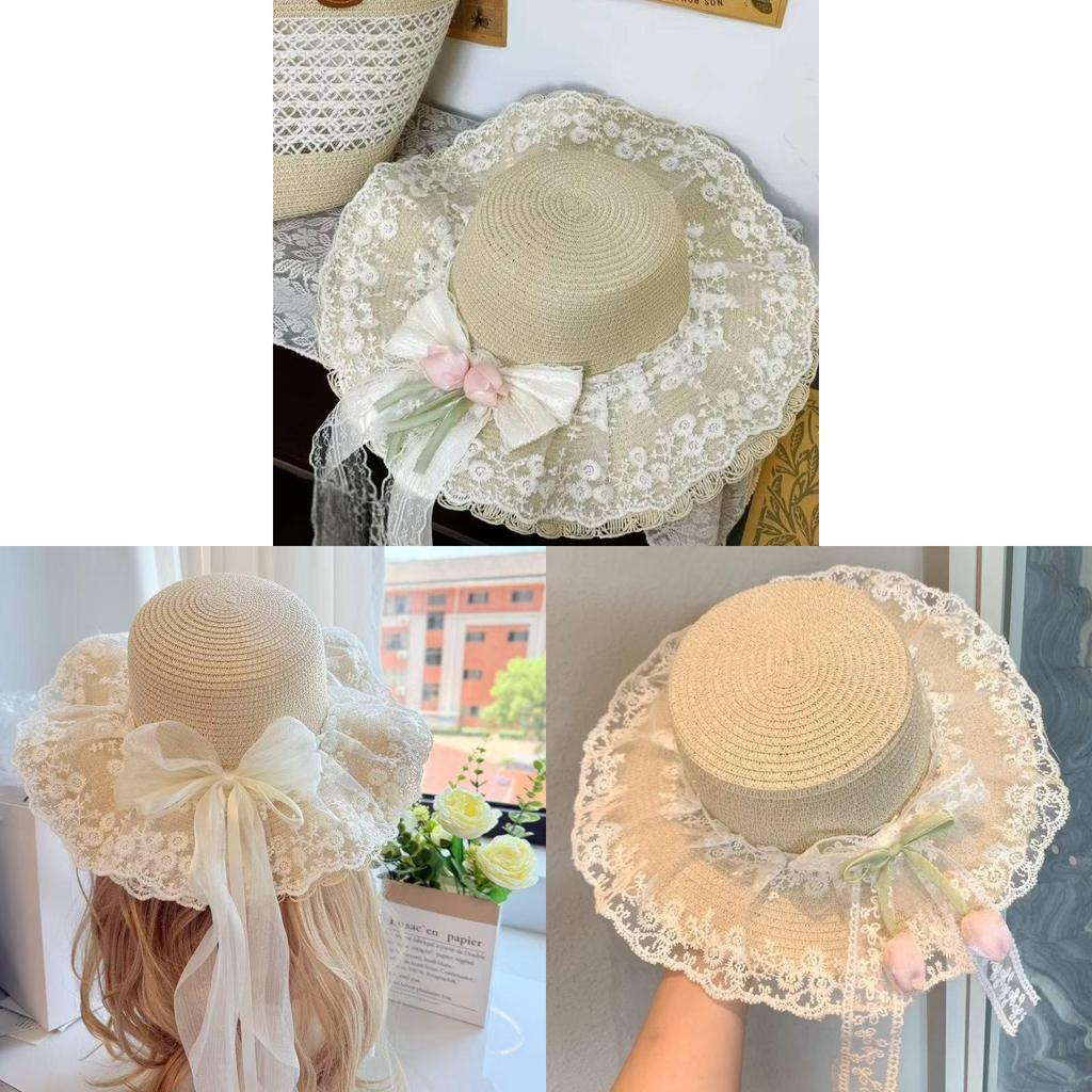 Summer Straw Hat With Large Brim For Sun Protection And Beach Travel