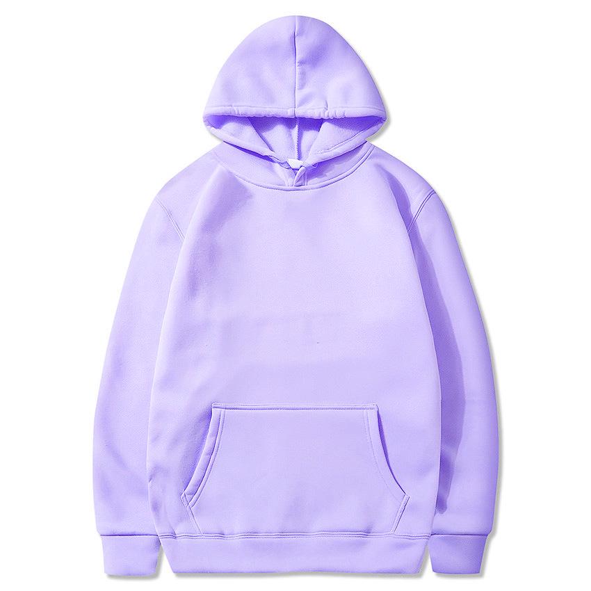 Unisex Fleece-Lined Thick Hooded Jacket - Solid Color, Trendy Autumn/Winter Style, Custom Logo Printing