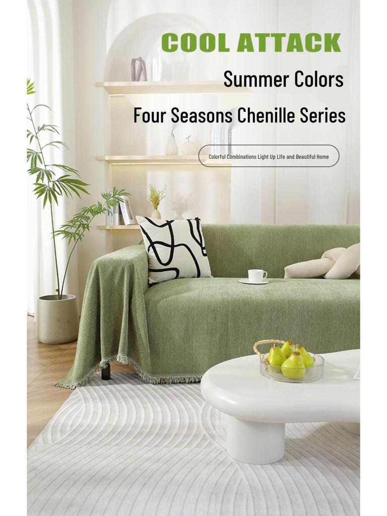 Chenille Sofa Cover: Thick, Washable, Anti-Scratch, Stain & Wear Resistant - Universal Fit for All Seasons