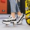 Children/Teenagers /Boys/Girls Shapeshifting Shoes Four-wheel Dual-use Roller Skates Double Row Walking Shoes Roller Skates