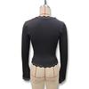 T-shirt da Donna 2025 Stile Europeo & Americano con Bordi in Pizzo, Manica Lunga, Autunnale, Snellente, alla Moda