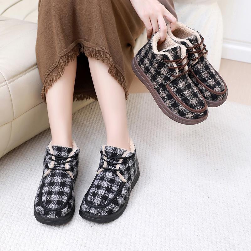 Cloth Shoes, Women's Cotton Shoes, Fashionable Fleece and Thickened Soft-soled Cotton Boots, Anti-slip