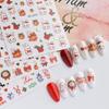 Christmas Nail Stickers: White Snowflakes, Santa Hat, Reindeer, and Rabbit Decals