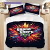 Vibes Vice City Crime Glamour Three-piece Set (1 * Duvet Cover + 2 * Pillowcase, Without Core) 2D Flat Bedding Set Soft and Comfortable