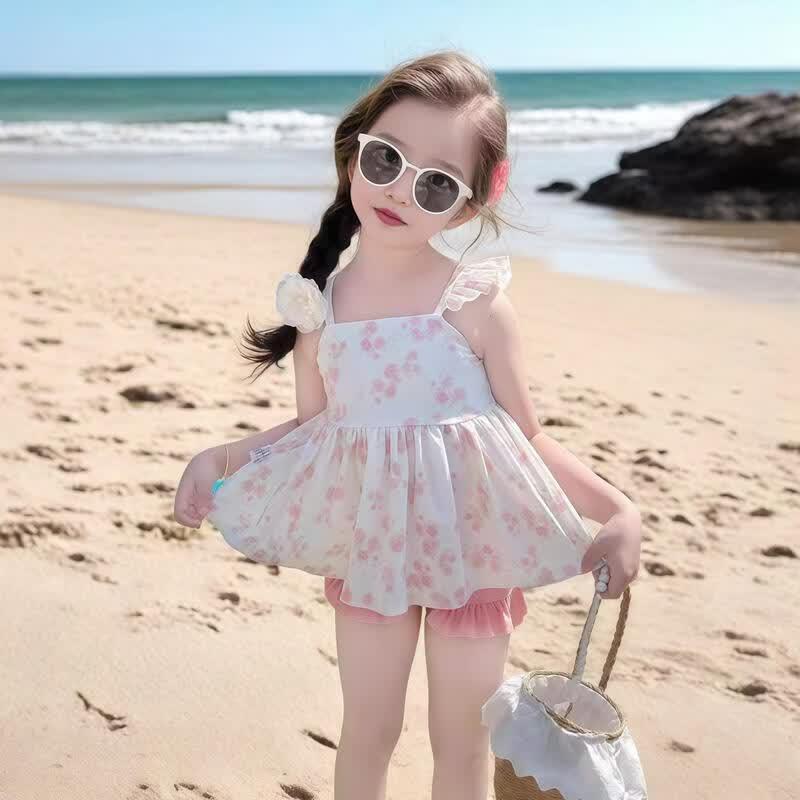 Girls Floral Two-Piece Swimsuit
