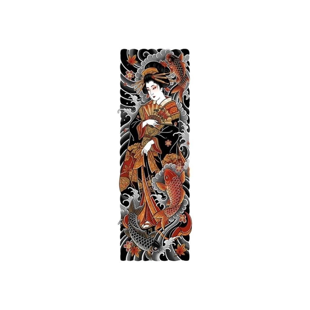 Geisha Japanese Style Temporary Tattoos Japanese Demons Water Transfer Tattoo  Unisex Style 4