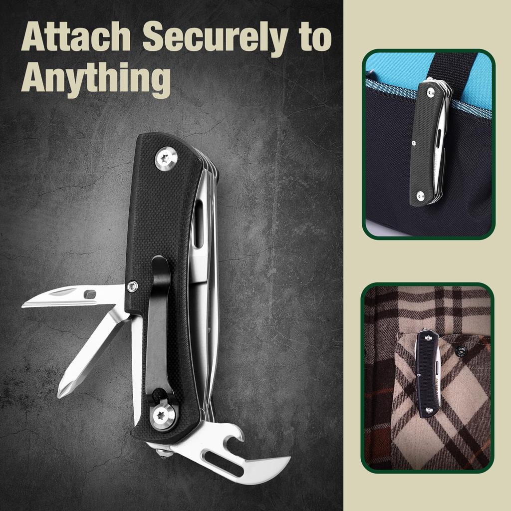 MOSSY OAK Outdoor with Locking Equipped with 10 Can Bottle Disaster Prevention Multi-function Knife, Multi-tool, 10-in-1, Multi-knife Function,