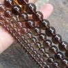 Natural Smoked Quartz Citrine Tea Crystal Round Beads 4-12mm for DIY Accessories