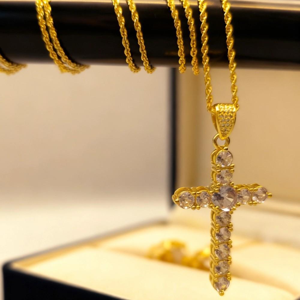 Trendy European Vintage Cross Pendant Necklace for Women - Personalized Hip Hop Jewelry