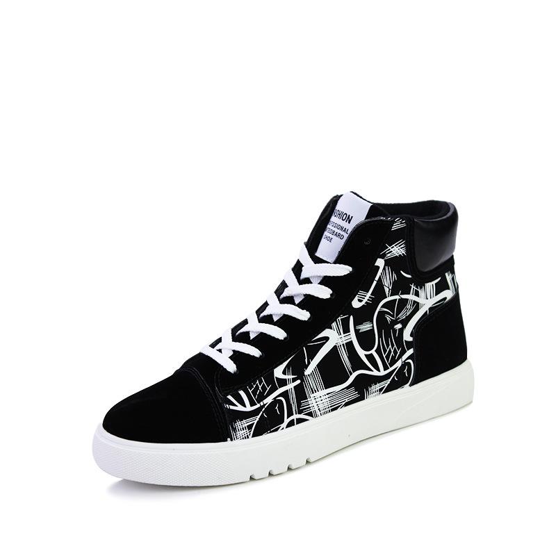 Men's 2024 High-Top Canvas Sneakers: Trendy, Versatile, Casual Running Shoes