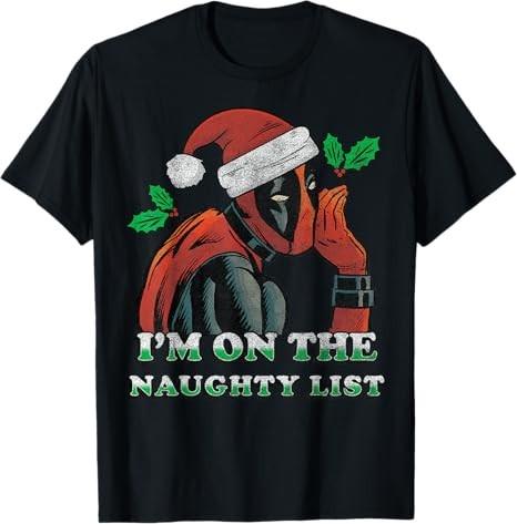 Deadpool Santa Secret Naughty List Christmas TShirt Unisex S