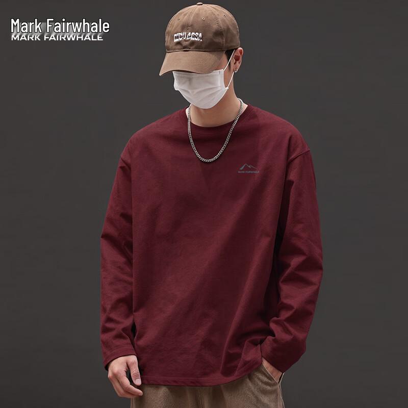 Mark Fairwhale Men's 100% Cotton Long Sleeve Crew Neck T-Shirt