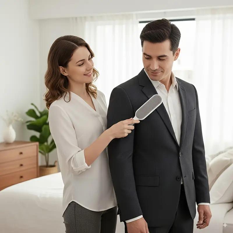 Reusable Washable Lint Brush - Double-Sided Static Pet Hair Remover for Clothes Sofa Carpet