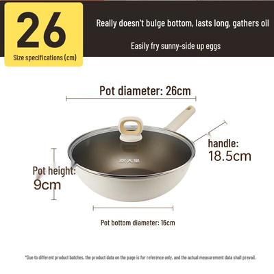 26cm Aluminum Alloy Wok with Lid