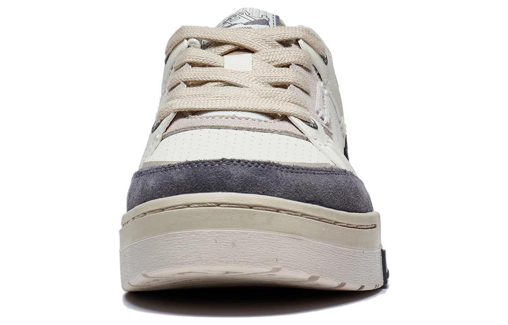 Li Ning Campaign 1.5 Slip Resistant Abrasion Resistant Low top Skateboard Shoes Men's White Gray Brown AGCT265-1