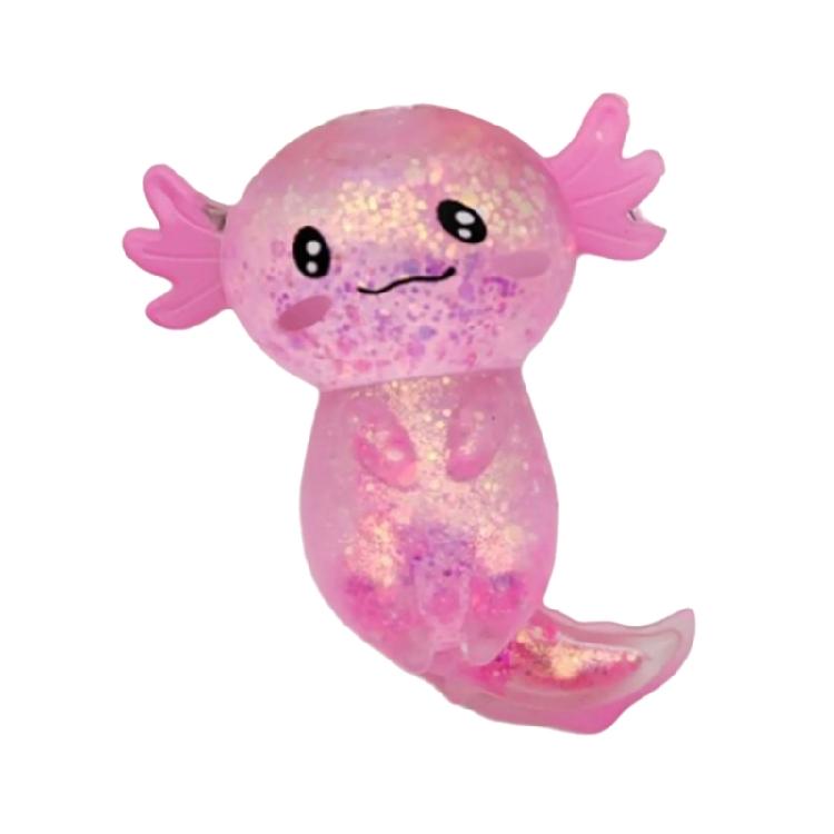 

Unique Axolotl Capybara Shape Soft Squeeze Toy With Glitter Detail Stretching Glitter Stress Ball For Relaxation And Play