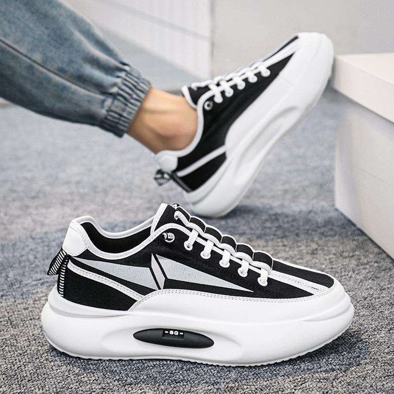 

Мужская осенняя толстая подошва становится трендом, универсальная спортивная и повседневная обувь, ленивые люди следуют тренду обуви на плоской подошве 39 чёрный