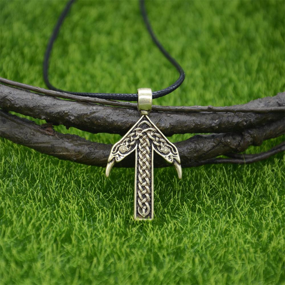 Руна Тиваз Амулет Победы Ворон Одина Кулон Воин Бога Норн Ожерелье для Мужчин