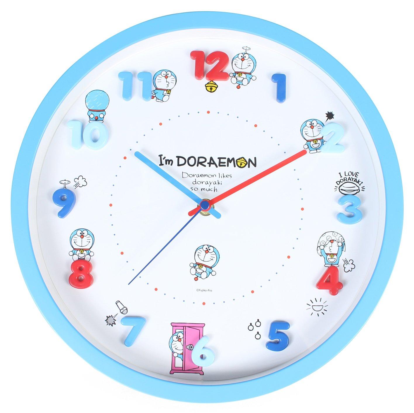 

Doraemon Wall Continuous Second 3D Blue Clock, Analog, Hand, Dial, синий