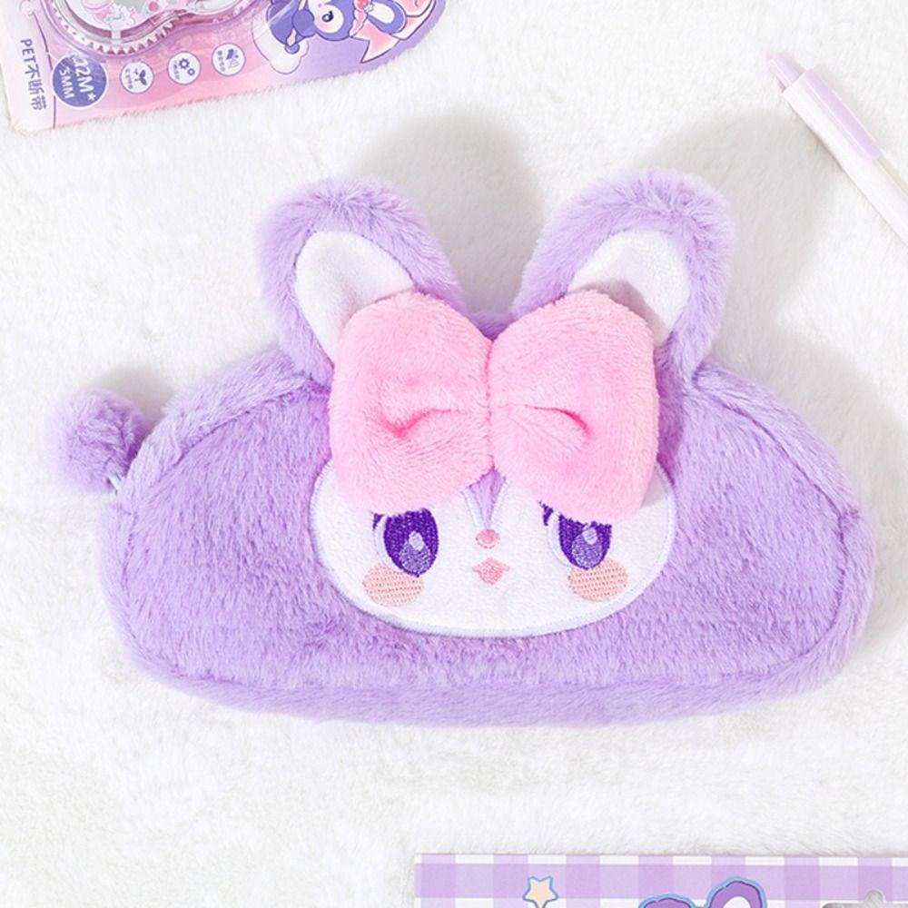 

Large Capacity Pencil Pouch Case Holder Stationery Storage Fluffy Stationery Bag Kids Gift A