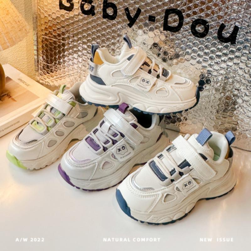 Boys' Autumn Running Shoes for Older Children, Soft-soled and Breathable White Shoes