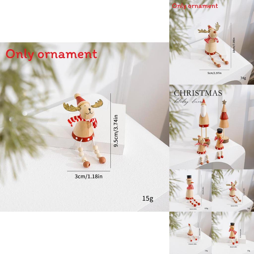 Santa Claus Reindeer Snowman Wooden Tabletop Ornament For Holiday Scene Setting
