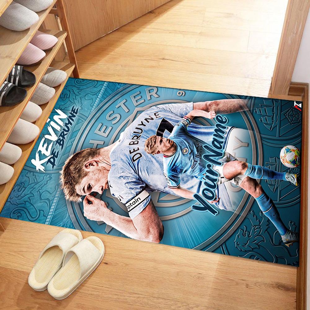 Manchester City Customize Your Name Floor Mat Design for Playrooms Study room Hallway Entryway Anti-slip Rug Anime Office Decor Wedding Party Gift