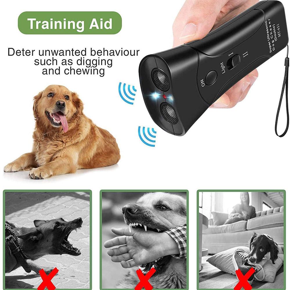 D5 Flashlight LED With Pet Dog Repeller Anti Barking Stop Bark Training Device Trainer Ultrasonic Anti Barking Without Battery