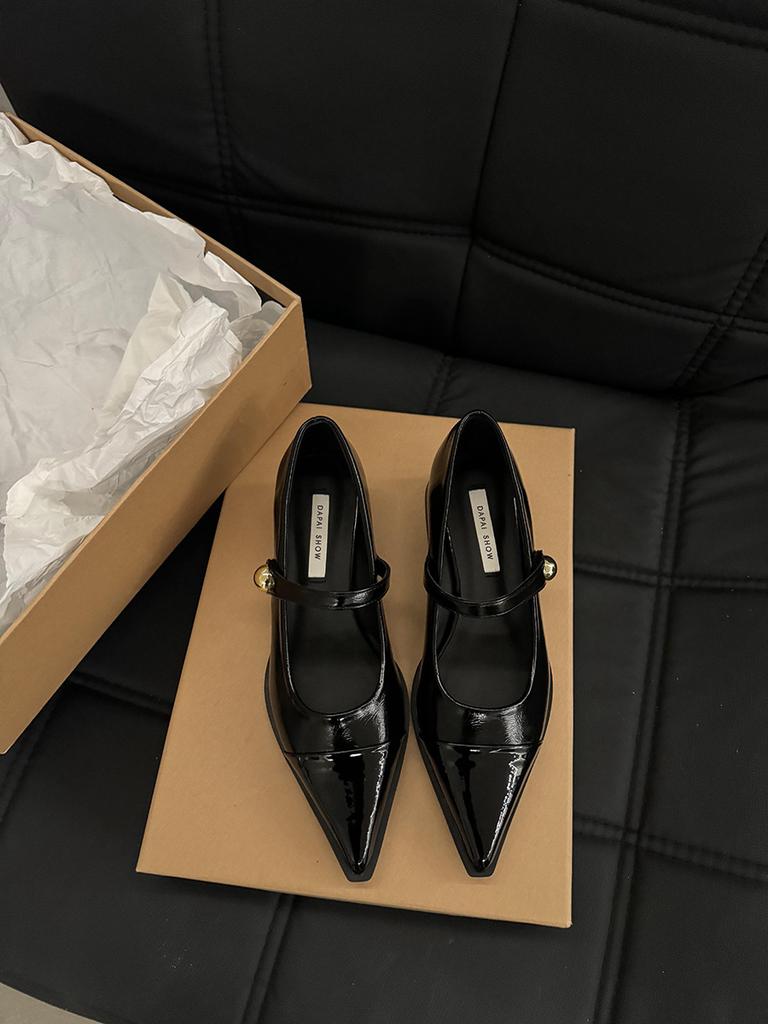 Gruby obcas retro buty Mary Jane wysokie obcasy buty damskie czarne buty jesień i zima wersja koreańska wysokiej klasy pojedyncze buty małe skórzane buty