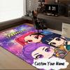 Custom Name KPop Cartoon Carpet, Chair Rug,Area Rug for Office Bedroom living rooms bedroom, Doormat decor Christmas fan gifts