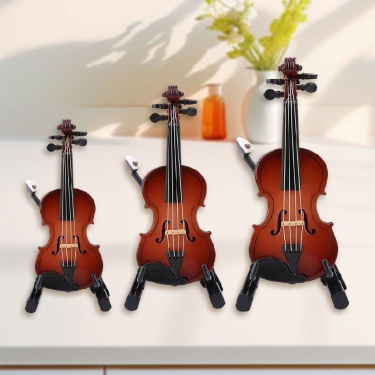 Small Acoustic Violin Detailed Ornament Violin Sculpture Wood Texture Perfect for Music Enthusiasts and Home Decorations