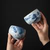 Su-Style Hand-Painted Lotus Mountain Kung Fu Tea Cup Set
