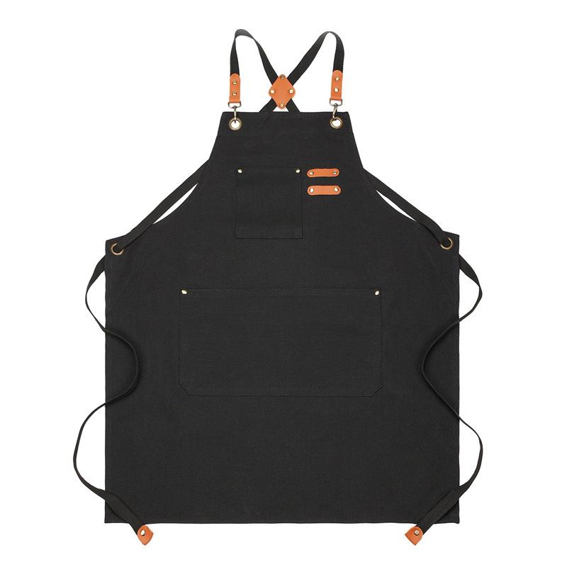 Women Men Apron Kitchen Cooking Apron With Pockets Canvas Apron Cross Back Adjustable Work Apron For Woodworking Workshop