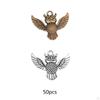 50 Pieces Antique Owl Animal Charms Alloy Pendant for DIY Earring Bracelet