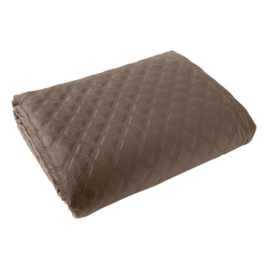 VELVI Quilted Bedspread - Warm Brown - 170x210 cm