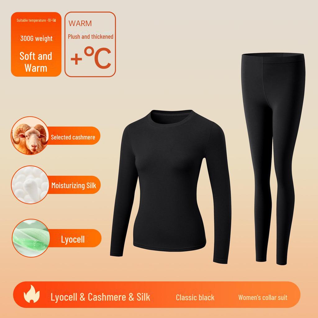 Cashmere Silk Thermal Underwear: Antibacterial Women's and Men's Lyocell Autumn/Winter Suit