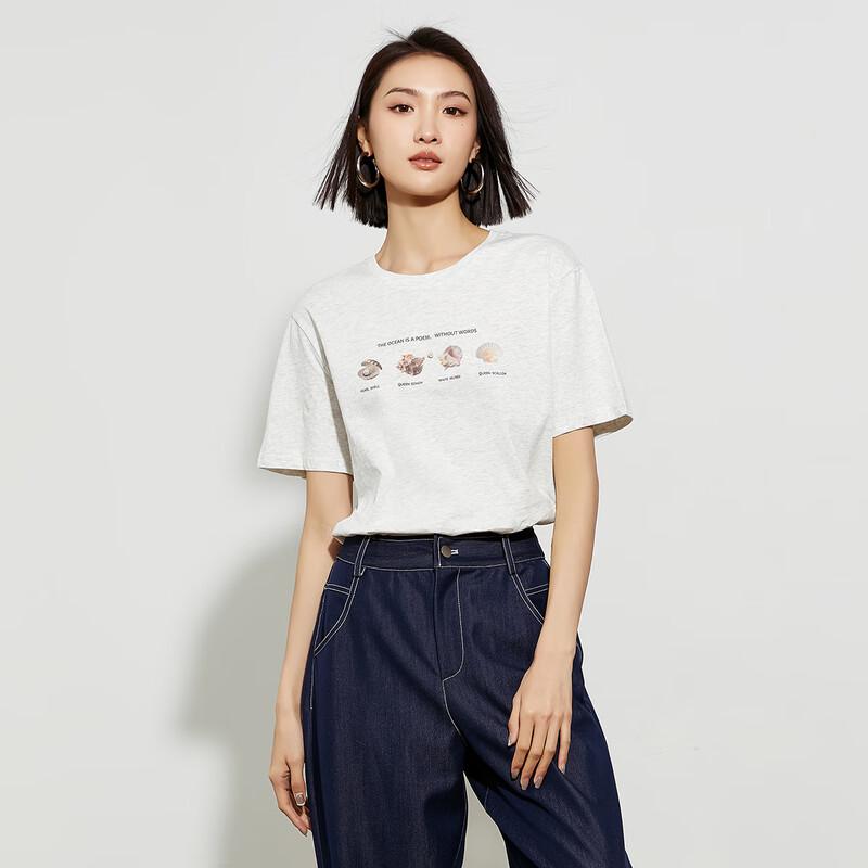 Shetu Women's Pearl Print Short Sleeve T-Shirt