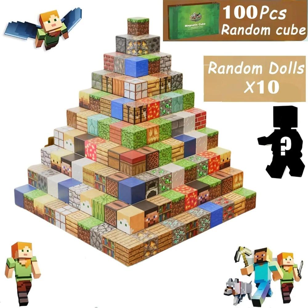 Magnetic Building Blocks Mine World Cube Magnet World Set for Kid Age DIY Model Children Stem Best Montessori Sensory Toy