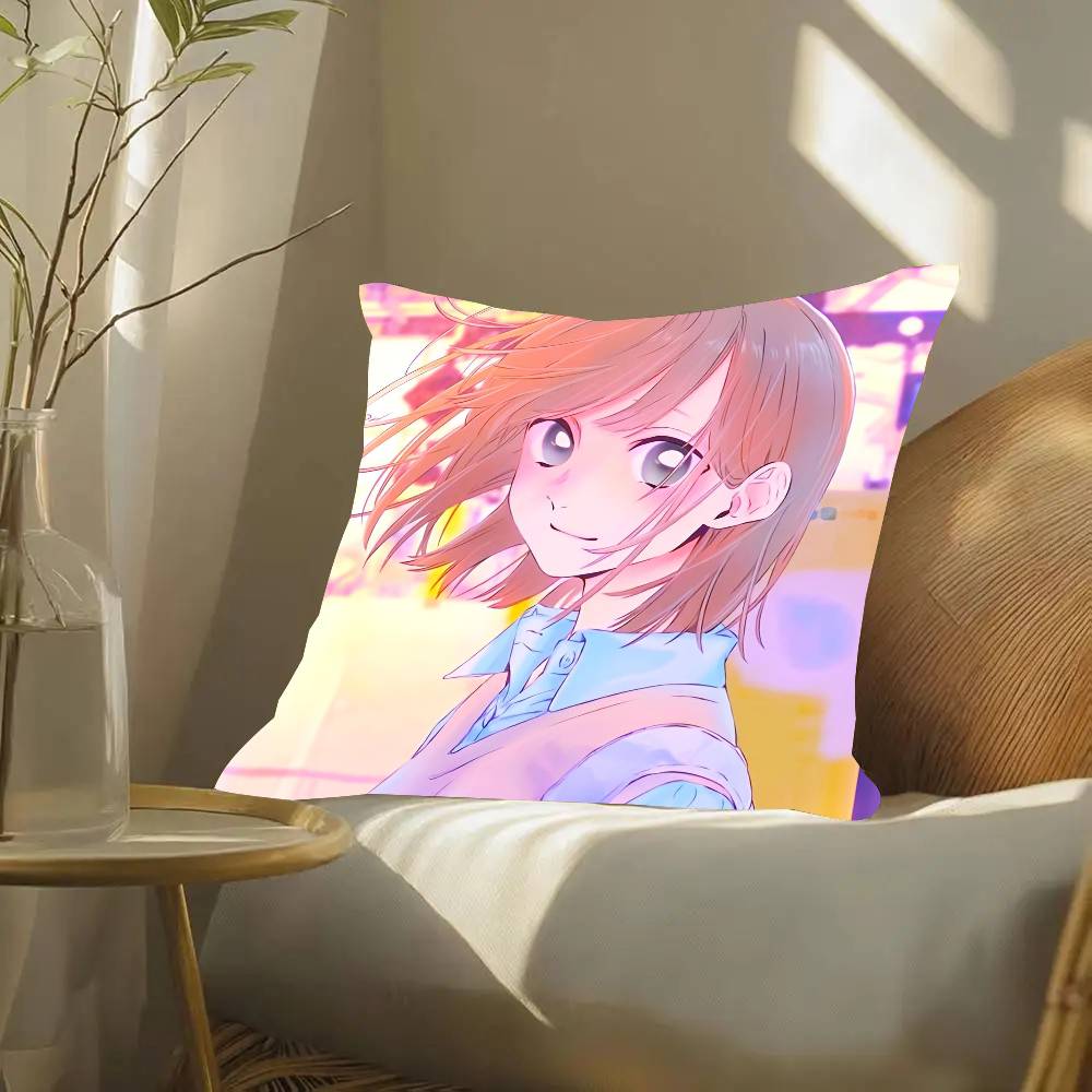 Anime Blue Box Pillow Case Fashion Square Pillowcase Bedroom Sofa Room Ins Decoration Leisure