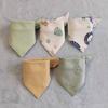 Triangle Bandana Bib 5Pcs Set 100% Cotton Newborn Baby Bibs Soft Absorbent Animal Print Infant Saliva Towel Unisex Feeding Bib