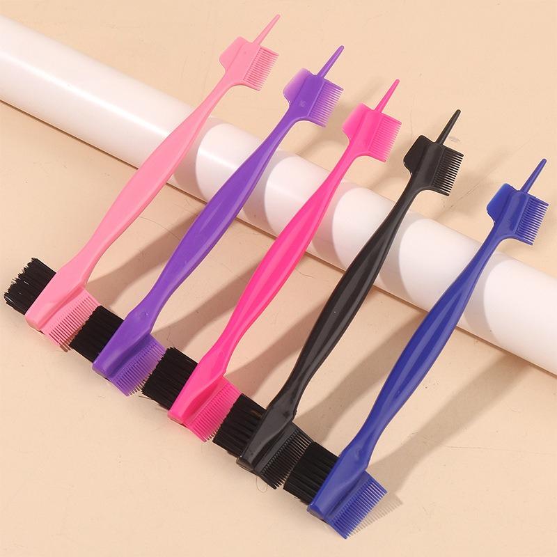 2pcs Eyebrow Brush  Edge Brush  Dual-purpose Eyebrow Brush  Eyelash Brush  Hair Wax  Broken Hair  Retouching Comb  Makeup  Hairline Comb  Brush