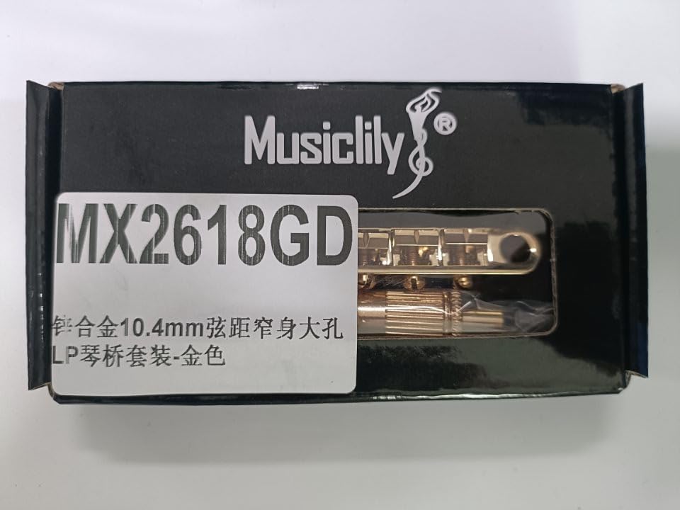Musiclily Pro 10.4mm Tune-O-Matic Bridge for Epiphone Les Paul SG-Style Electric Guitars, Gold