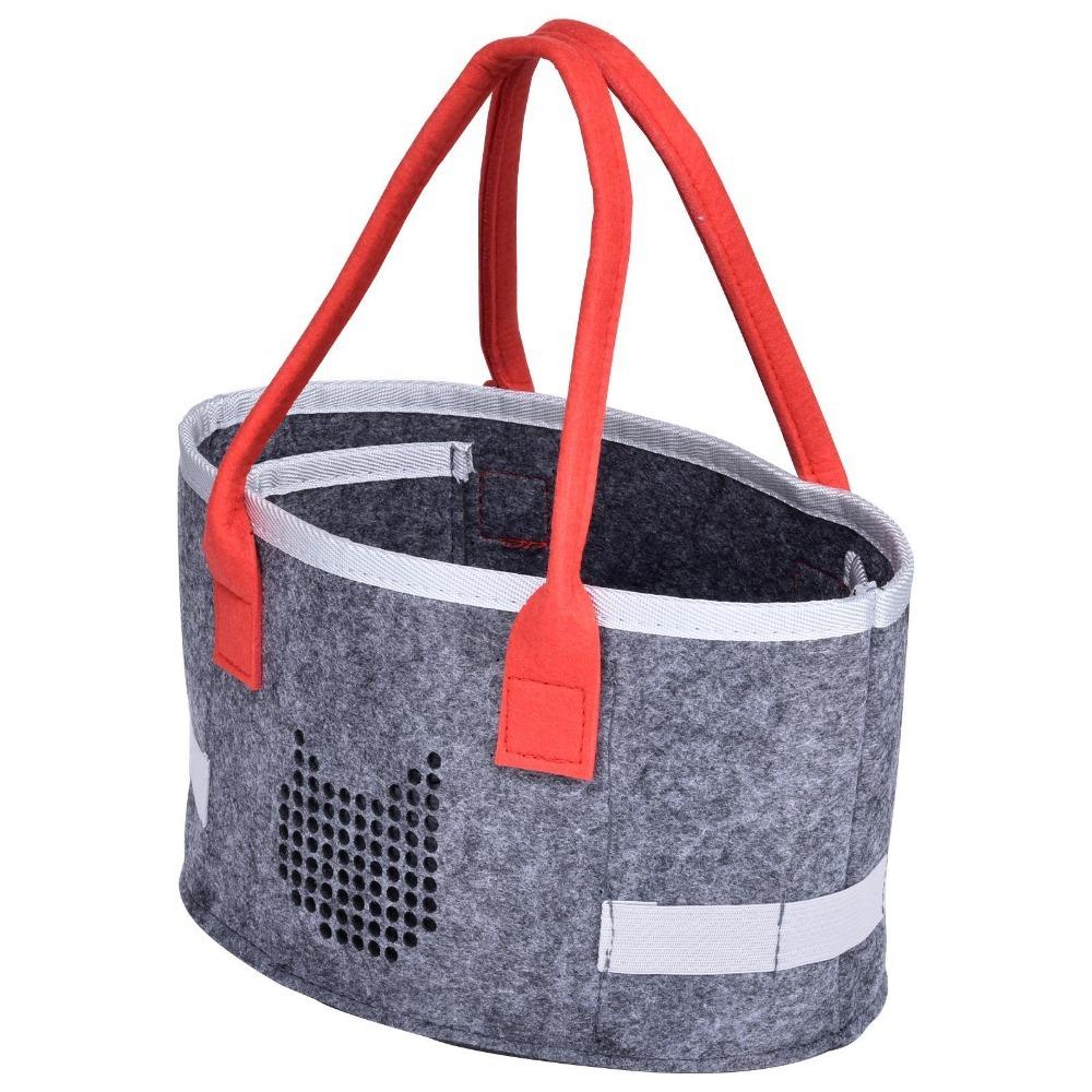 

New Portable Felt Carrying Case Folding With Partitions Cloth Storage Bag Durable Tote Bag Figures Doll Stuffed Animal Toy червоний