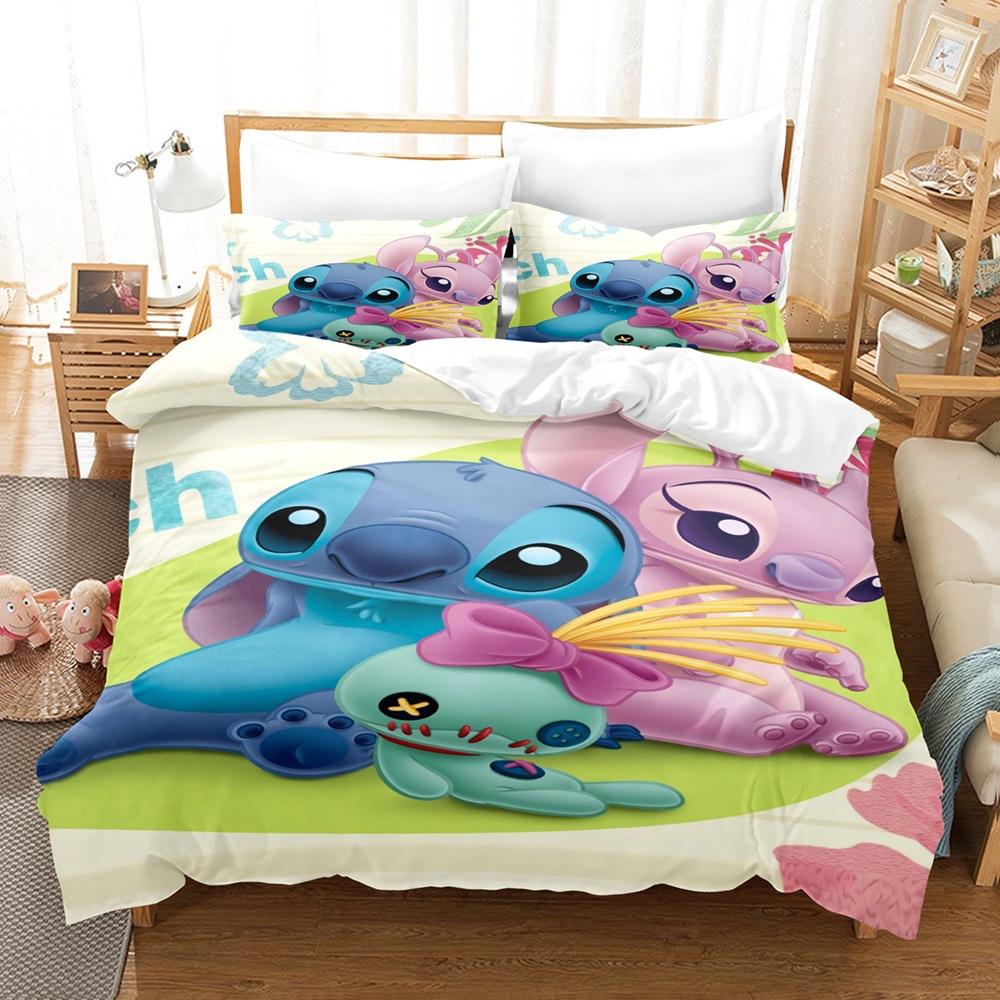 2 Piece-set Cartoon Duvet Cover and Pillowcases,Cute 3D-Printed Home Decor,Creative Oversized Bedding Set for All Seasons Family 135x200cm