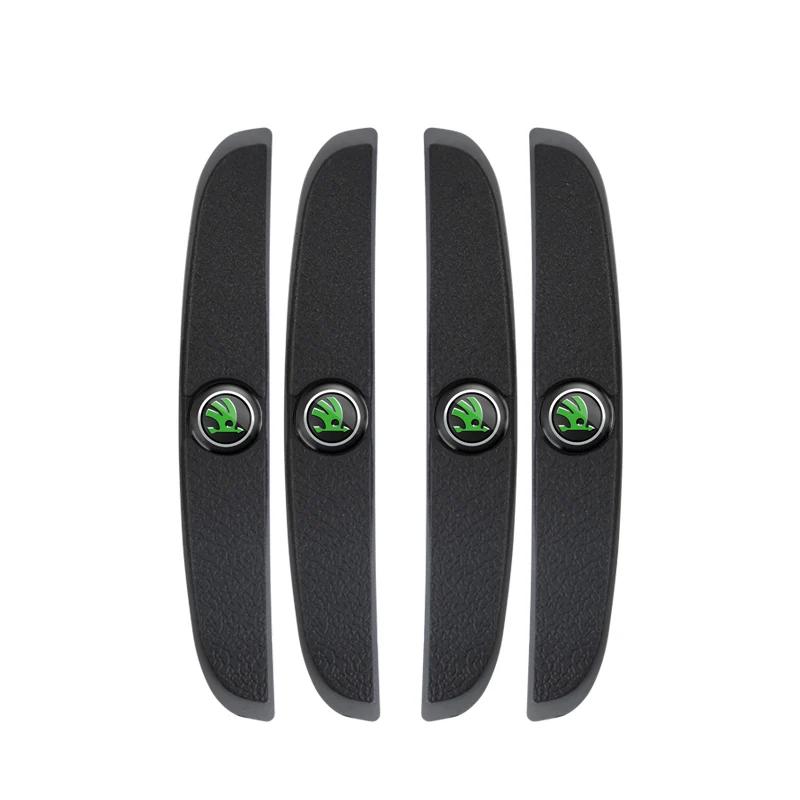 Car Sticker 4Pcs Rubber Anti Collision Strip Car Door Rearview Mirror Protector Stickers For Skoda Mk3 Yeti Kamiq Kodiaq Karoq O Ulnm83