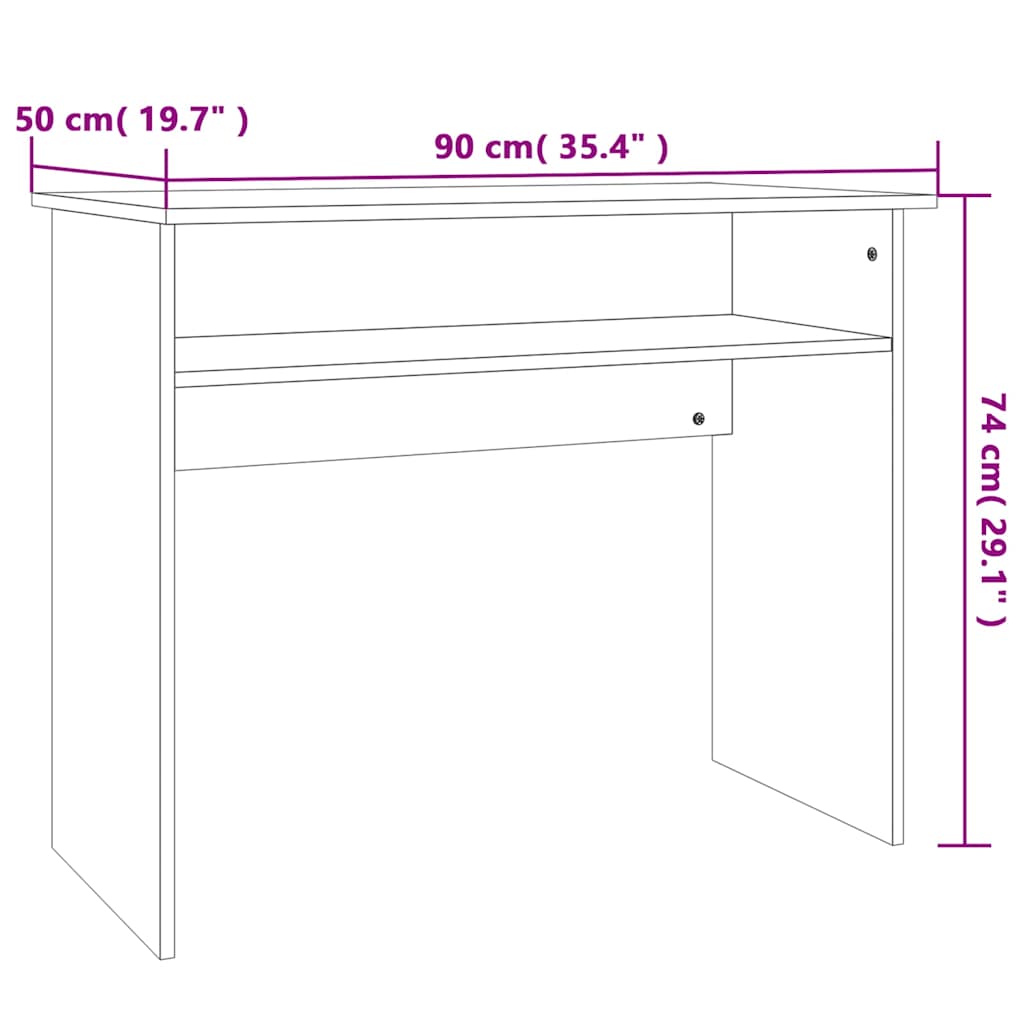 Desk Sonoma Oak 90x50x74 cm Particleboard