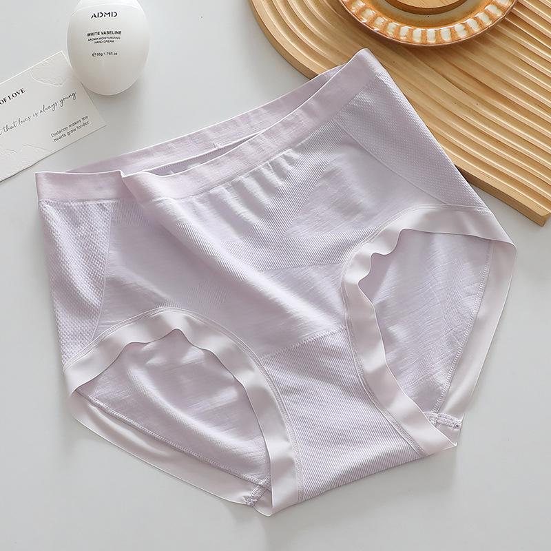 Women s Spring and Summer Cross Antibacterial Bottom Micro Abdominal Hip Lifting High Waisted Briefs L фиолетовый