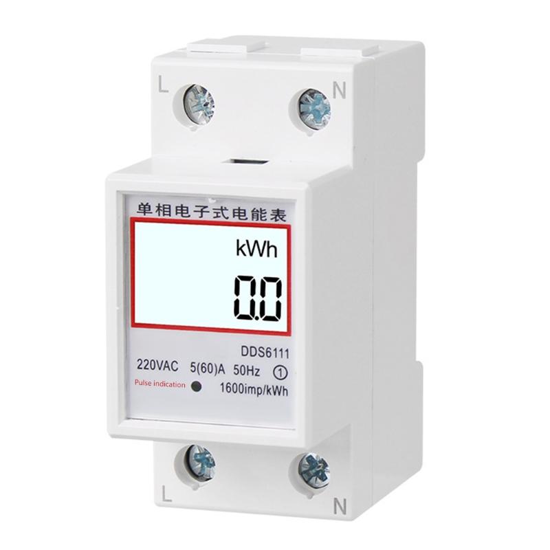 80A Din rail Single Phase Two Wire LCD Digital Display Power Energy ...