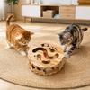 Indoor Cat Puzzle Track Interactive Toy with Rolling Balls, Durable Density Board Scratching Pet Games Toy, Anxiety Relief Wooden Maze for