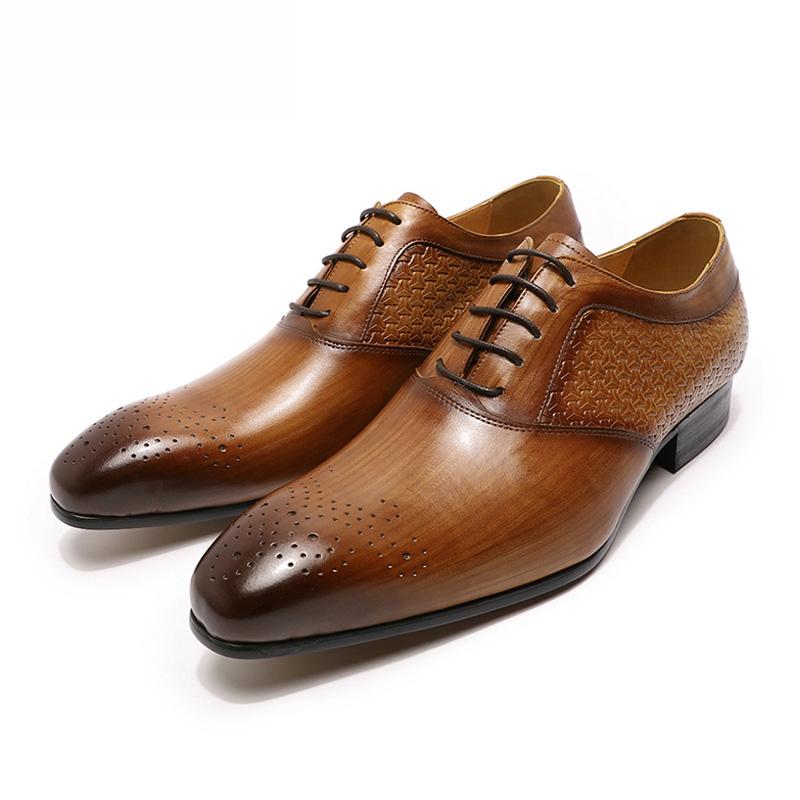 Fashion Men's Genuine Leather Oxford Shoes Business Wedding Banquet Party Suit Italy Designer Fast Delivery New Style